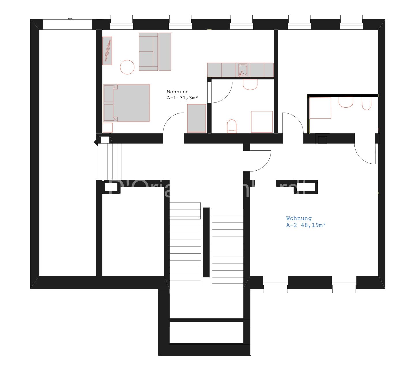Moderne 1-Zimmer-Wohnung mit neuer Einbauküche in zentraler Lage von Zwickau