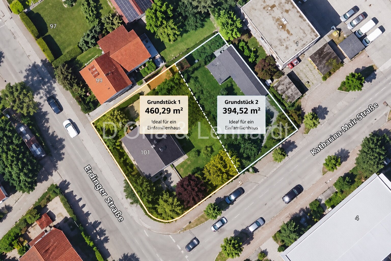 Attraktives Baugrundstück mit 394,52 m² in Freising-Lerchenfeld