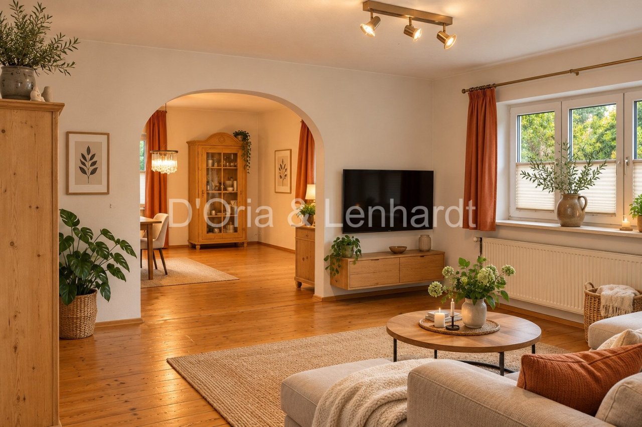 Wohnzimmer mit Bogenöffnung Wohnzimmer mit Bogenöffnung